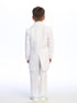 Big Boys White Peak Collar Round Split Tail Elegant 5 Pc Tuxedo Suit 8-20